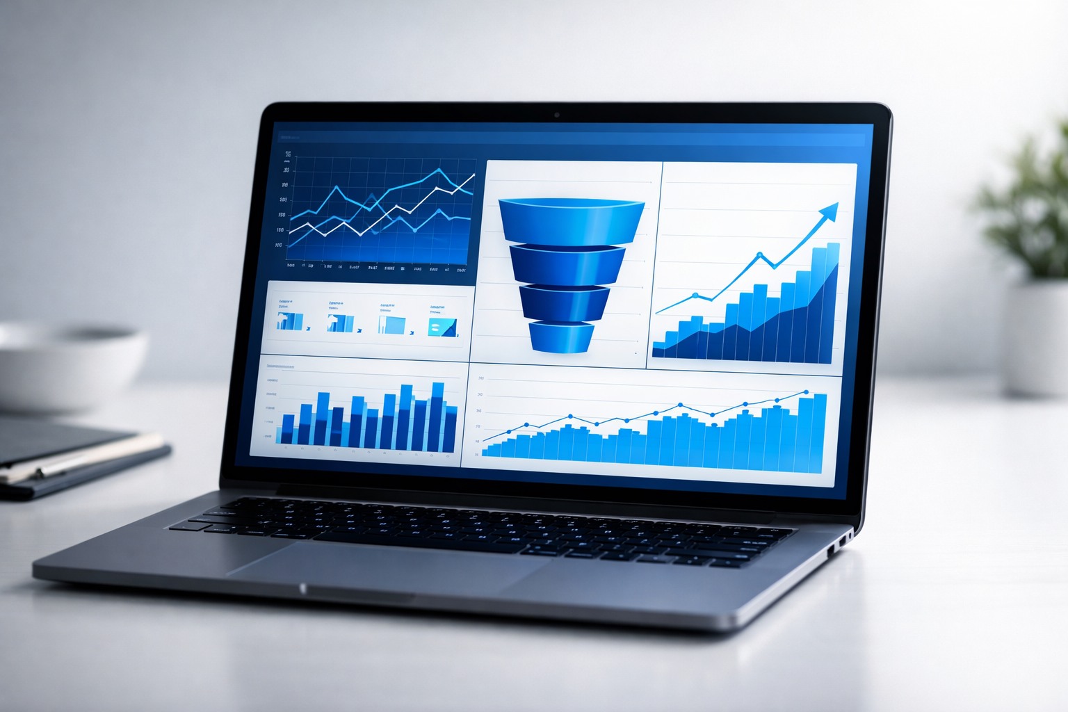 Analytics dashboard showing web performance metrics